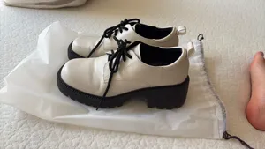 Women’s White Platform Oxford Shoes Size 5.5 thumbnail 2