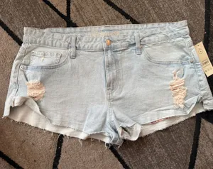 No Boundaries Light Blue Distressed Jean Shorts thumbnail 1