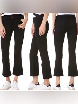 Joe's Olivia Mid Rise Cropped Flare Black Denim Jeans Tatiana Sz 25 NWT thumbnail 2