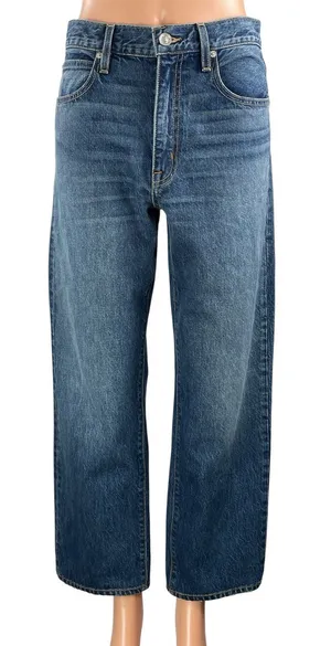 SLVRLAKE Women's Blue High Rise Straight Wide Leg Baggy Denim Jeans Size 30 thumbnail 1