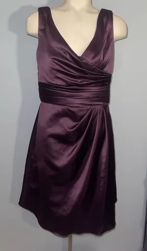David’s Bridal plum mini dress prom wedding formal woman’s size 6 thumbnail 1