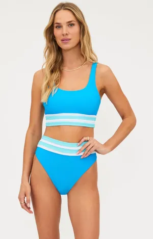 BEACH RIOT Thalia Bottom Riviera Royal Colorblock, size Large, $108 thumbnail 1