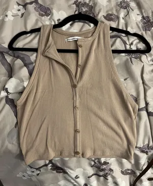 Abercrombie Tan Cropped Tank thumbnail 1