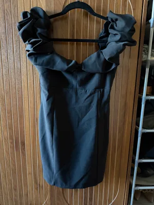 Cute off the shoulder black dress thumbnail 2