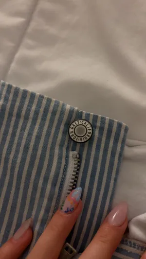 brandy melville blue and white striped mini skirt with built in shorts size small thumbnail 2