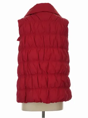 Eileen Fisher Red Weather Resistant High Collar Duck Down Puffer Vest Size S thumbnail 3