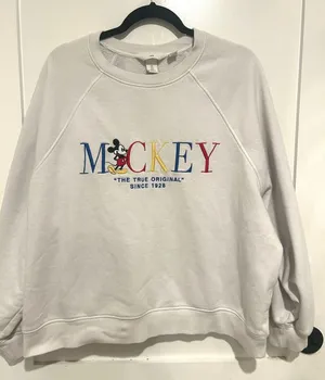 Disney H&M x MICKEY Mickey Mouse Embroidered Sweatshirt SIZE MEDIUM thumbnail 1