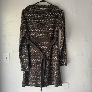 Hazel Brown‎ Patterned Long Sleeve Cowl Neck Knit Dress Fair Isle Print Small S thumbnail 6