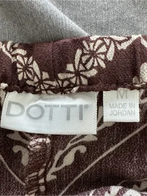 Dotti Women’s Brown Paisley Wide Leg Pull-On Pants Size M Boho Palazzo thumbnail 4