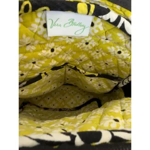 Vera Bradley Backpack Retired Baroque Yellow‎ Black Quilted Cotton Bag thumbnail 9