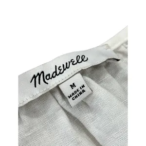 Madewell Women's Medium White Linen Blend Mini Dress Flutter Sleeve Tiered thumbnail 5