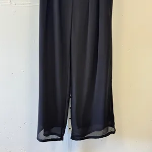 Dress Day Sheer Wide Leg Pleated High Rise Lined Pants DD3161P Small Festival thumbnail 4