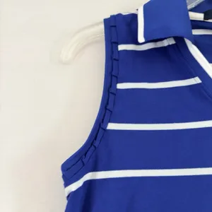 Polo Golf Ralph Lauren Womens Sleeveless Blue/White Strip‎ Shirt Small NwT thumbnail 4
