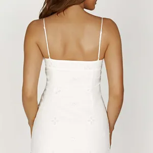 MESHKI Bronwyn Broderie Mini Dress - White - Size XXS thumbnail 3