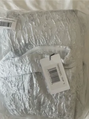 NWT Few Moda Sena Dress size 10 silver celestial brocade strapless midi o.p.t thumbnail 7
