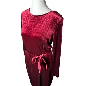 Windsor Dark Red Velvet Maxi Dress L Gothic Romance Formal Gown thumbnail 5