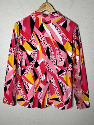 IBKUL Brianna Watermelon Mock Neck Quarter Zip Cooling UPF 50 Top Golf Tennis thumbnail 2