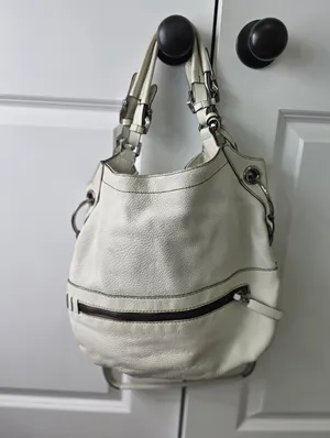Oryany Womens Pebble Leather Handbag Shoulder Bag Purse White Silver Accents thumbnail 7