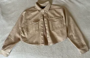 ANWND Tan Collared Button Up Jacket thumbnail 2