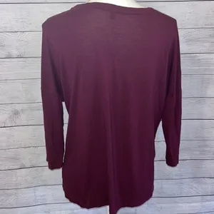 💖 Gap Burgundy 3/4 Sleeve Top thumbnail 2