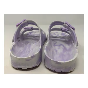 Women’s Lavender and White Tie Dye Double‎ Buckle Slip on Sandals Size 5/6 thumbnail 4