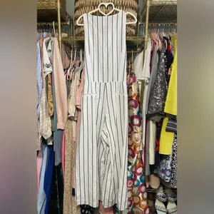 Banana Republic Striped Linen Blend Wide Leg Cropped Jumpsuit thumbnail 7