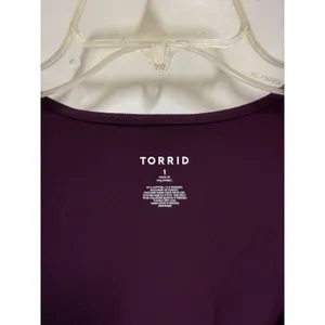 Torrid 1X 14-16 Foxy Sweetheart O-Ring Ruched Top Winter Bloom Purple NWT thumbnail 8