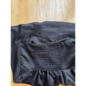 Garage Bebe Strapless Black Satin Fit & Flare Dress P/S thumbnail 7