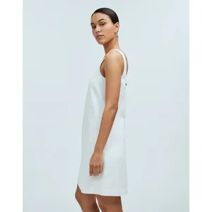 Madewell Denim A-Line Sleeveless‎ Mini Dress Tile White Square Neck Size 12 thumbnail 2
