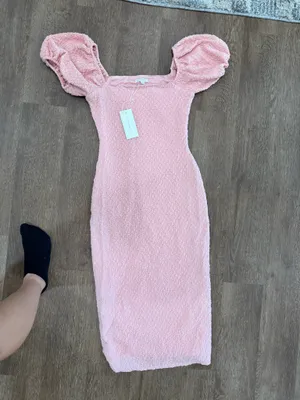 Worth collective mila puff sleeve midi dress thumbnail 4