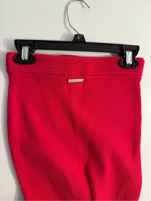 Michael Kors Hot Pink Ribbed Midi Skirt thumbnail 3