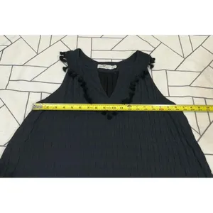 Vineyard Vines Smocked Ruffle Textured‎ Sleeveless Dress Black Womens Size Small thumbnail 6