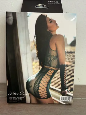 Yelete Killer Legs Green Lace Fishnet Chemise Minidress & Thong Set NIB OSFM thumbnail 5