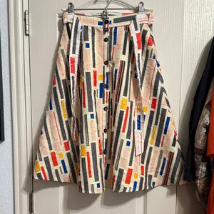 Anthropologie Hutch Willem A-Line Mid Century Modern Skirt Boho Maximalist Twee thumbnail 2