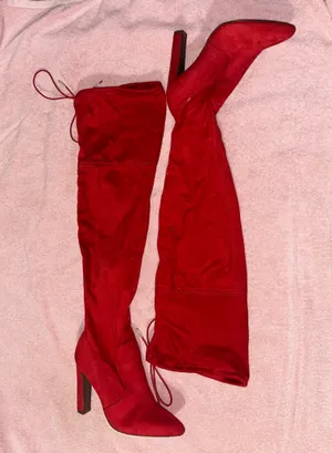 Red Suede thigh-high boots  thumbnail 2