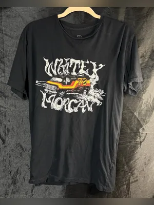 Vintage Band Tee with Black Graphic and Car Motif thumbnail 2