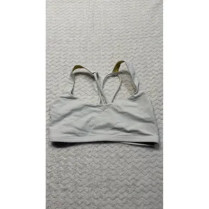 Lululemon Free To Be Wild Sports Bra Light Grey Yellow Strappy Back Size 4 thumbnail 3