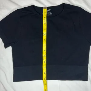 Garage black ribbed short-sleeve crop top thumbnail 4
