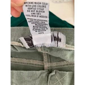 Sag Harbor Sport Capri Pants Woman Olive Green Womens 16W Linen‎ Zip Lagenlook thumbnail 9