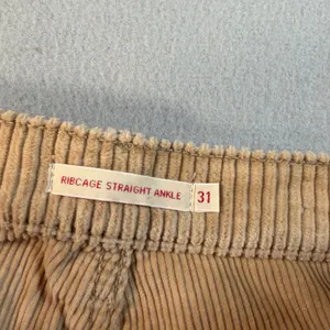 Levis Premium Ribcage Straight Ankle Corduroy Pants Tan Beige Womens 31 thumbnail 7