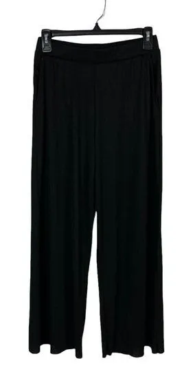 Gina Tricot Pants Small Black Wide Leg Minimalist Workwear Chic Lounge thumbnail 1