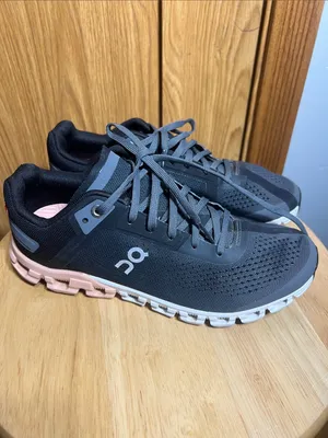 On Running Black Athletic Shoes with Pink Accents thumbnail 2