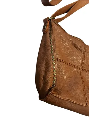 The Sak 100% Leather Crossbody Bag Cognac Brown Studded Boho Rustic Casual thumbnail 3