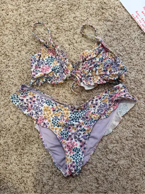 Adore Me Pink Multi Floral Ruffle Tie-Front Bikini Set thumbnail 2