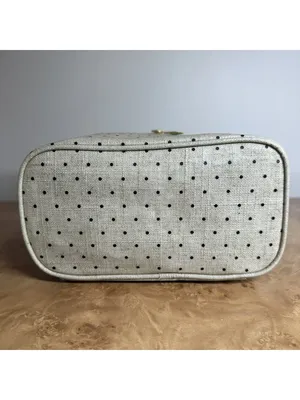 Kate Spade New York "Out To Lunch" Insulated Lunch Box Beige Black Polka Dot thumbnail 5