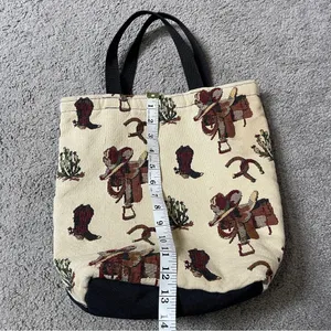 Equestrian Tapestry‎ Tote Handbag Black thumbnail 6