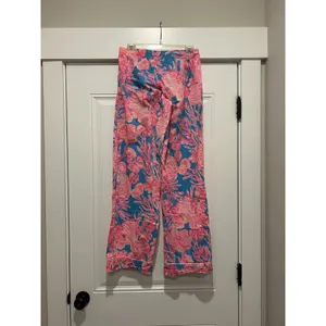 Lilly Pulitzer Pajama Pants Women's Small Light Weight Cotton Pink Blue Coral thumbnail 3