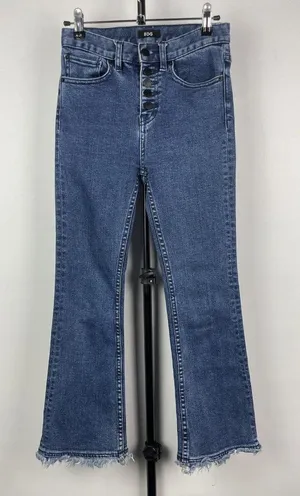 BDG Medium Blue Wash Exposed Button Fly Denim Crop Flare Jeans‎ Size 24 thumbnail 1