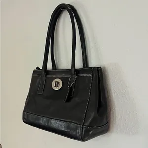 Coach Hampton Madeline Black Leather Satchel Bag Y2K Vintage Carryall Purse thumbnail 12