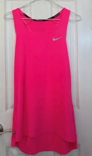 Nike Dri-Fit Running Neon Pink Racerback Tank Top thumbnail 1